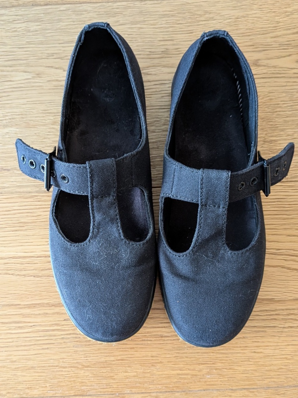 Dr. Martens Doc Woolwich Black Canvas Mary Jane Shoes Women's Size 8 AW004